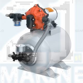 8L stainless steel Water automatic supply pressure tank unit with Large flow diaphragm pump for RV yacht Electric booster stable pressure water supply system